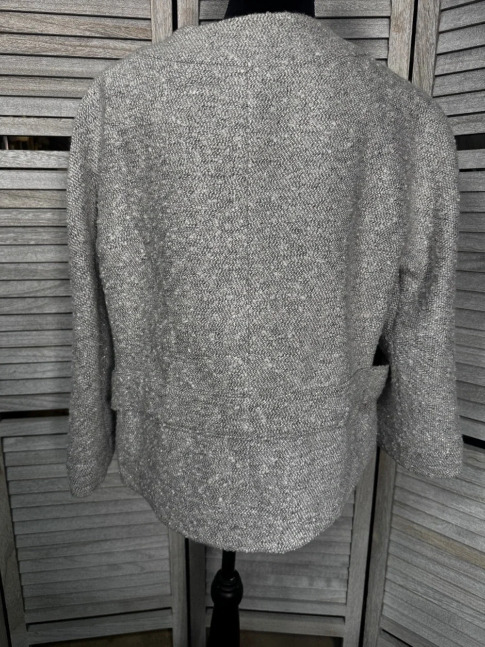 NWT Armani Collezioni Metallic Bouclé Collarless Jacket Size 14